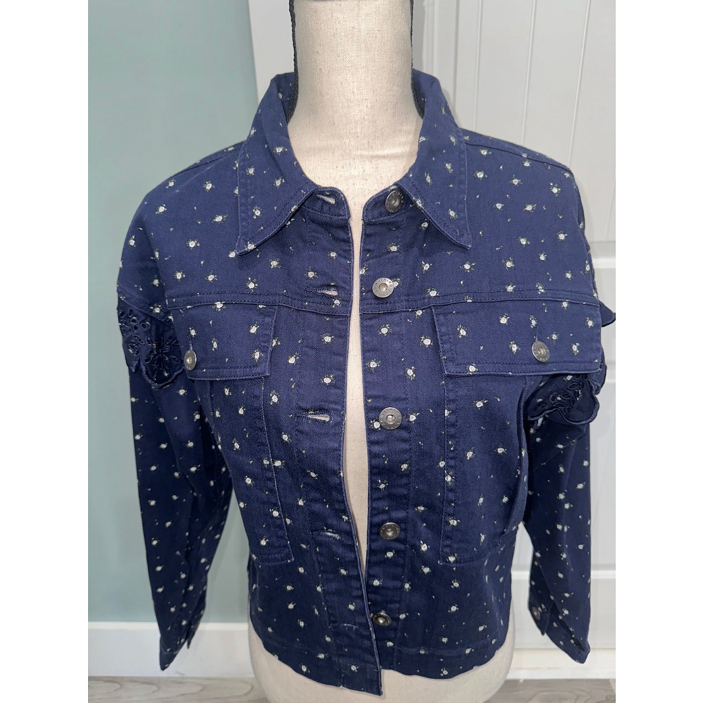 Something Navy Celeste Ruffle Jacket size small - Picture 7 of 11